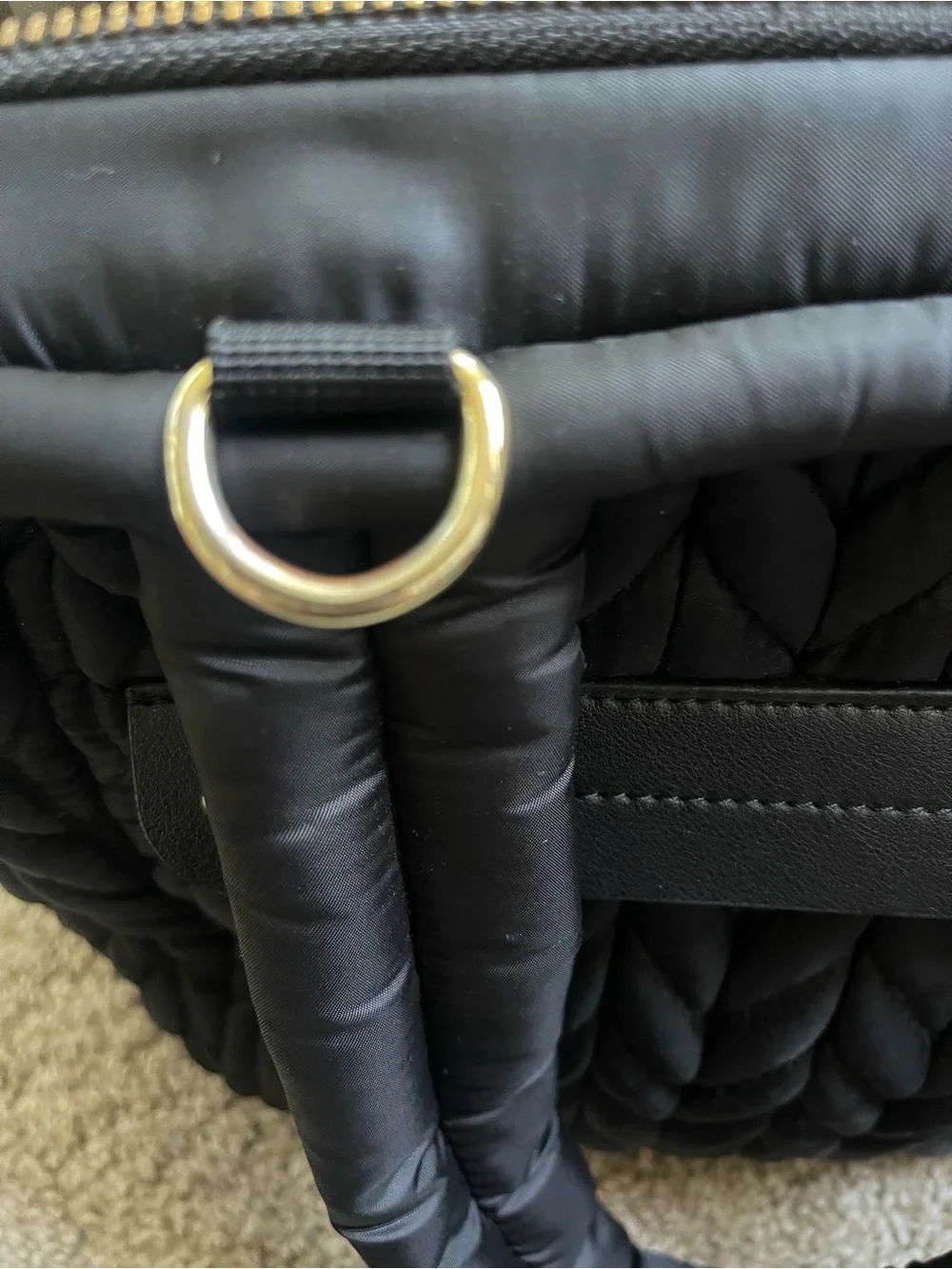 HappBrand Diaper Bag with Gold Hardware and Removable Strap